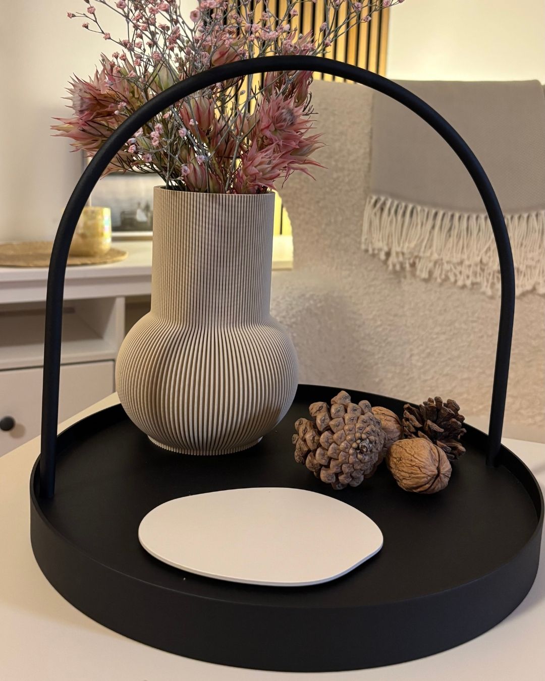 Bundle Deko Styling Set mit Designvase, Untersetzer und Serviertablett