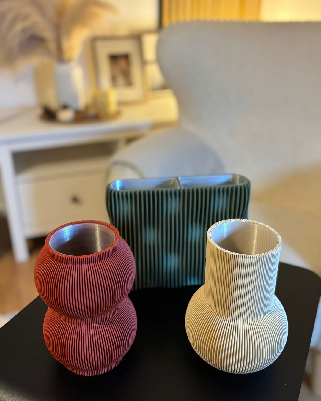Designvasen-Set – 1 x Designvase PURE, 1 x Designvase SHAPE, 1 x Desig – Jansora