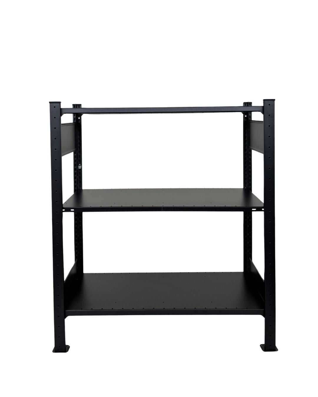 Schwarzes TILO Standregal aus Stahl Höhe 120cm freigestellt auf hellem Hintergrund